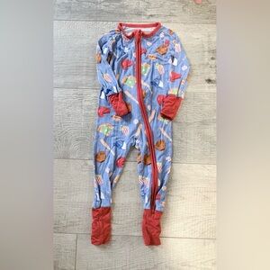 Little Sleepies Blue and Red Sports Kids Footie